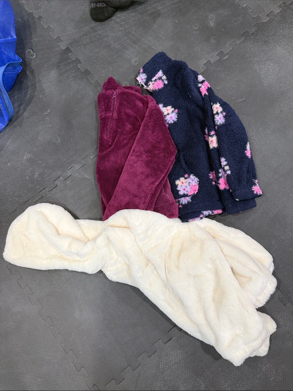all in motion Plush Floral & Berry Fleece Jacket Set - Navy, Berry & Cream
